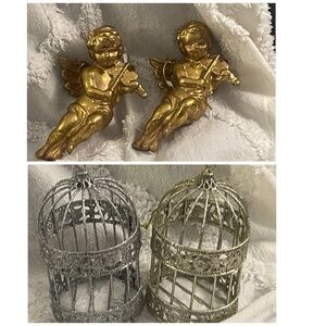 Decorative Valentines Day Birdcages Cupids Ornaments
